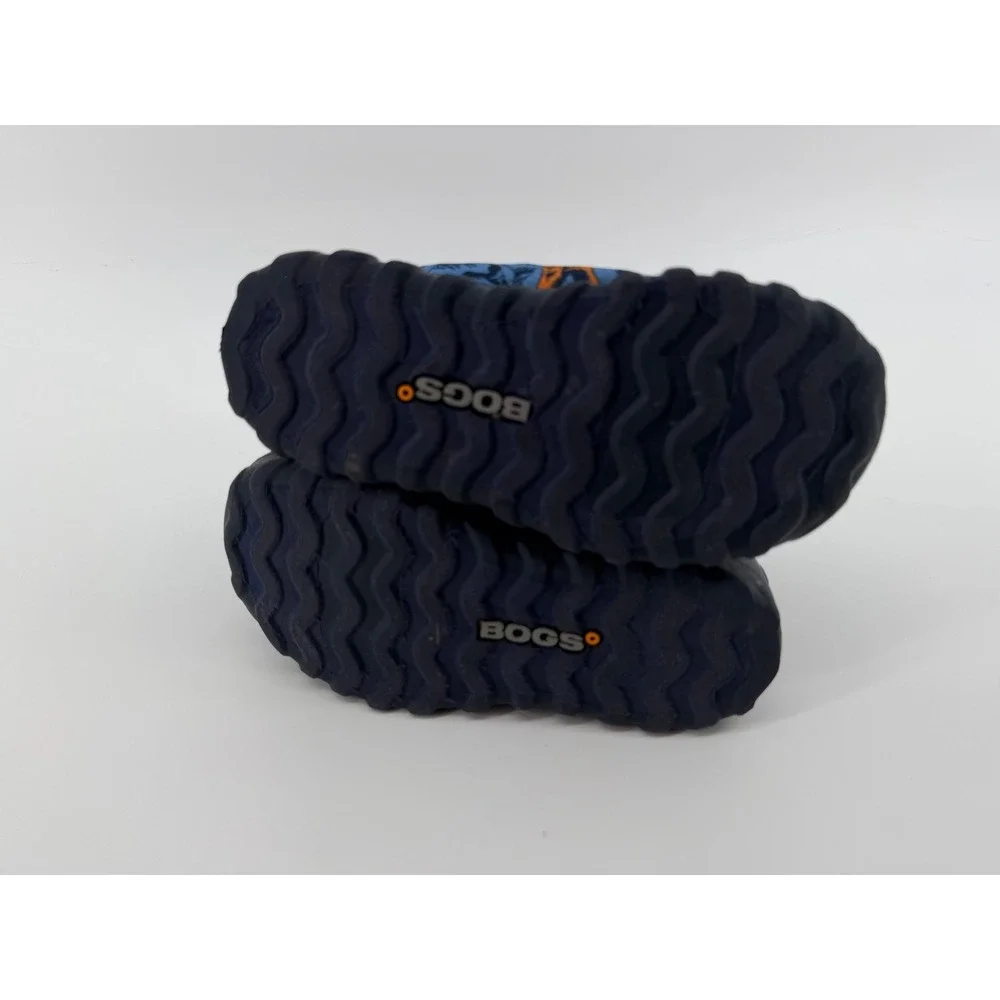 Bogs BMOC Snow Dino Kids 13 Blue‎ Orange Waterproof Winter Boots 72758K-460